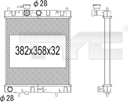 TYC 724-1016 - Radiators, Motora dzesēšanas sistēma ps1.lv