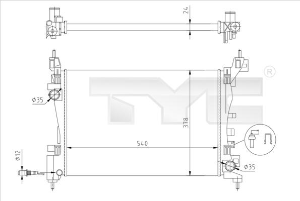 TYC 725-0044-R - Radiators, Motora dzesēšanas sistēma ps1.lv