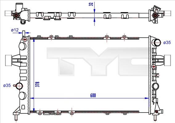 TYC 725-0041-R - Radiators, Motora dzesēšanas sistēma ps1.lv