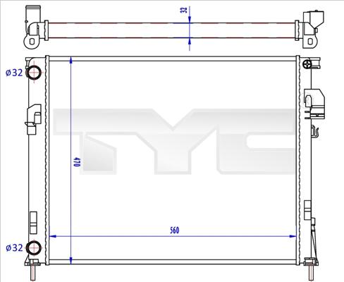 TYC 725-0043-R - Radiators, Motora dzesēšanas sistēma ps1.lv