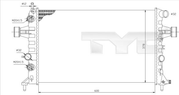 TYC 725-0006 - Radiators, Motora dzesēšanas sistēma ps1.lv