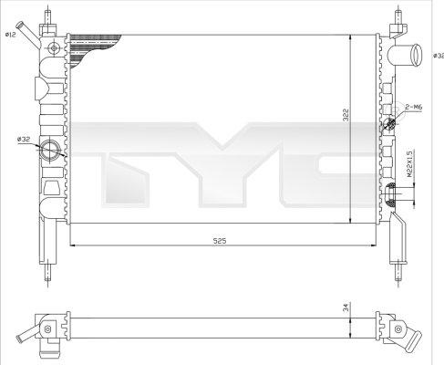 TYC 725-0018 - Radiators, Motora dzesēšanas sistēma ps1.lv