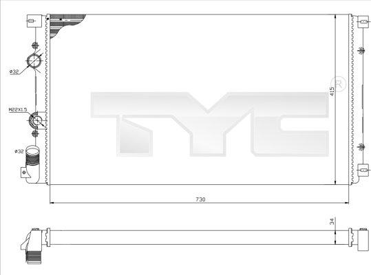 TYC 725-0030 - Radiators, Motora dzesēšanas sistēma ps1.lv