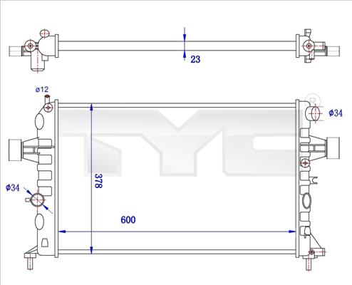 TYC 725-0038-R - Radiators, Motora dzesēšanas sistēma ps1.lv