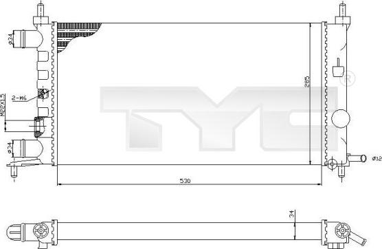 TYC 725-0025-R - Radiators, Motora dzesēšanas sistēma ps1.lv