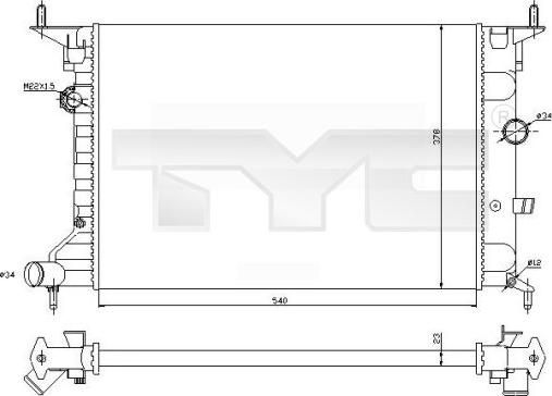 TYC 725-0026-R - Radiators, Motora dzesēšanas sistēma ps1.lv