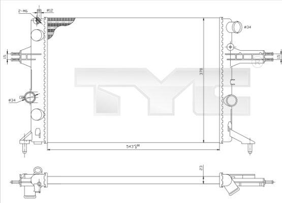 TYC 725-0021 - Radiators, Motora dzesēšanas sistēma ps1.lv