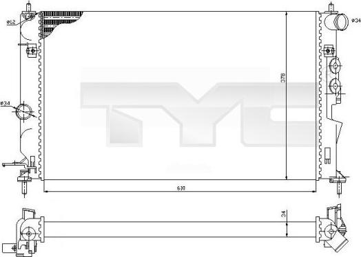 TYC 725-0027-R - Radiators, Motora dzesēšanas sistēma ps1.lv