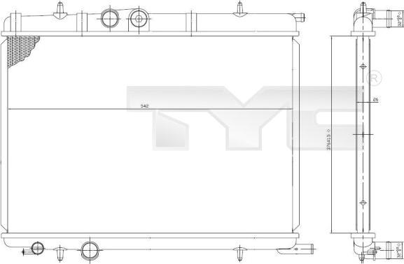 TYC 726-0006 - Radiators, Motora dzesēšanas sistēma ps1.lv