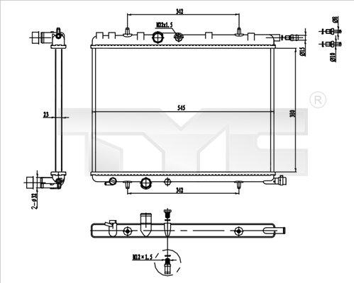 TYC 726-0016-R - Radiators, Motora dzesēšanas sistēma ps1.lv