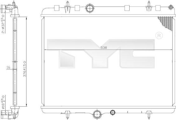 TYC 726-0011 - Radiators, Motora dzesēšanas sistēma ps1.lv