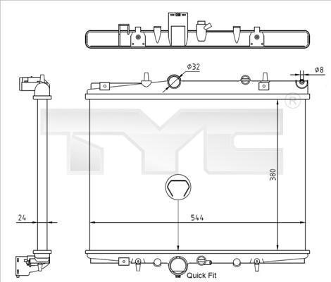 TYC 726-0018-R - Radiators, Motora dzesēšanas sistēma ps1.lv