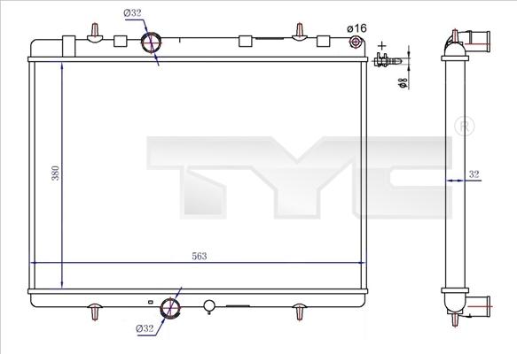 TYC 726-0020-R - Radiators, Motora dzesēšanas sistēma ps1.lv