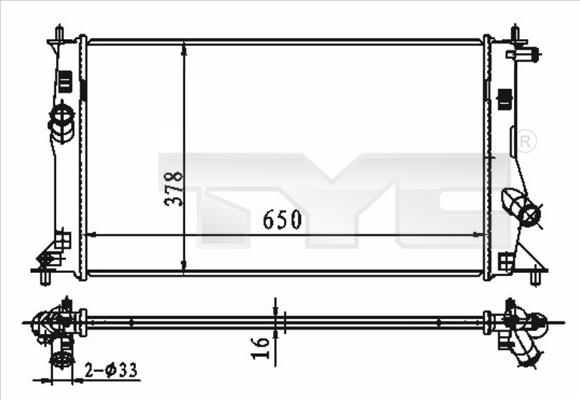 TYC 720-0012 - Radiators, Motora dzesēšanas sistēma ps1.lv