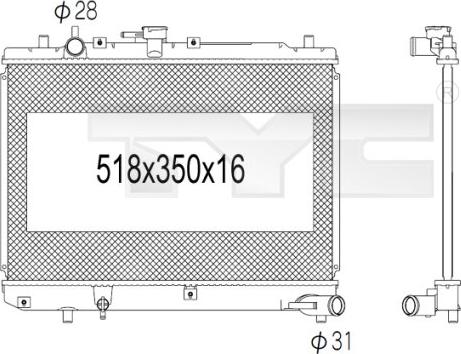 TYC 720-1001 - Radiators, Motora dzesēšanas sistēma ps1.lv