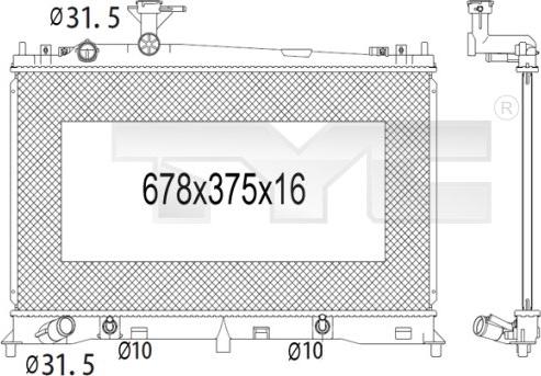 TYC 720-1008 - Radiators, Motora dzesēšanas sistēma ps1.lv