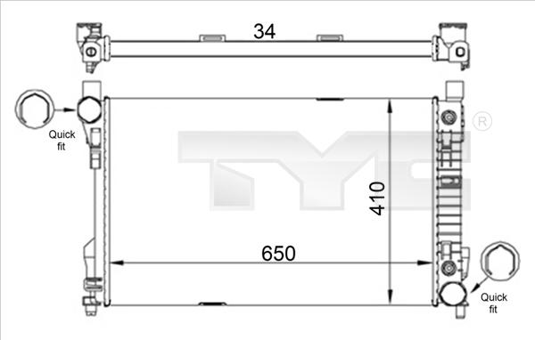 TYC 721-0013-R - Radiators, Motora dzesēšanas sistēma ps1.lv