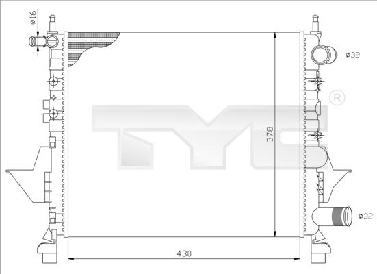 TYC 728-0041 - Radiators, Motora dzesēšanas sistēma ps1.lv