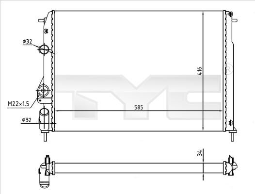 TYC 728-0055-R - Radiators, Motora dzesēšanas sistēma ps1.lv