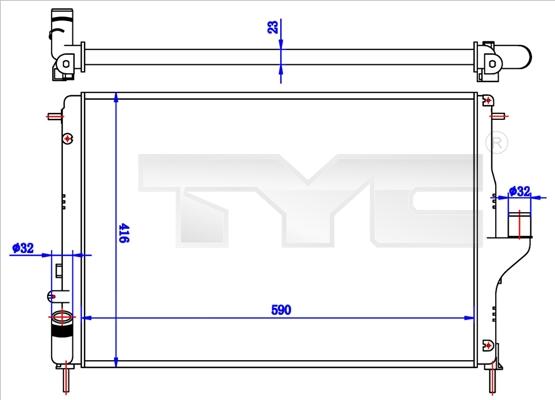 TYC 728-0056-R - Radiators, Motora dzesēšanas sistēma ps1.lv