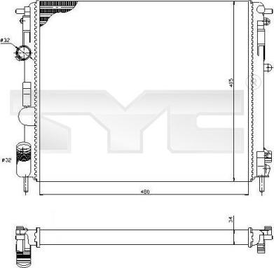 TYC 728-0053 - Radiators, Motora dzesēšanas sistēma ps1.lv