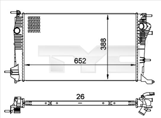 TYC 728-0060 - Radiators, Motora dzesēšanas sistēma ps1.lv