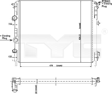 TYC 728-0010 - Radiators, Motora dzesēšanas sistēma ps1.lv