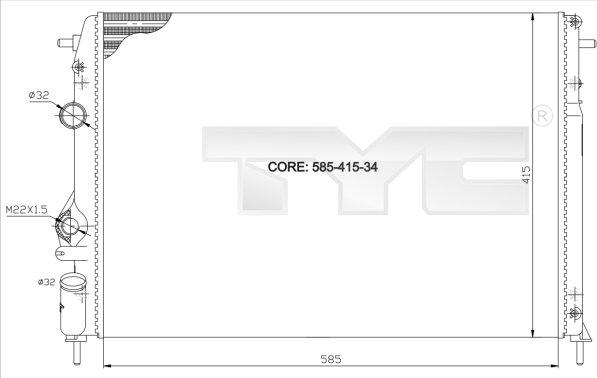 TYC 728-0011 - Radiators, Motora dzesēšanas sistēma ps1.lv