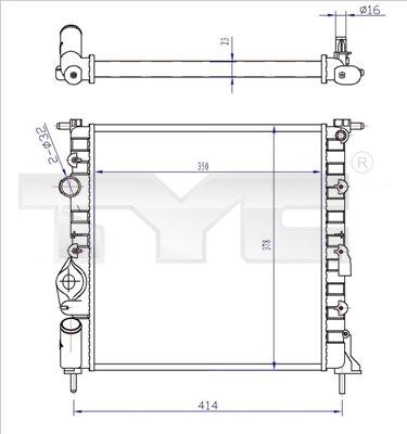 TYC 728-0013-R - Radiators, Motora dzesēšanas sistēma ps1.lv