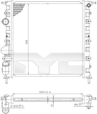 TYC 728-0013 - Radiators, Motora dzesēšanas sistēma ps1.lv