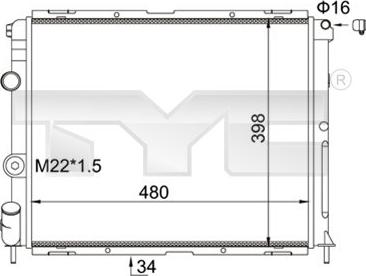 TYC 728-0012-R - Radiators, Motora dzesēšanas sistēma ps1.lv