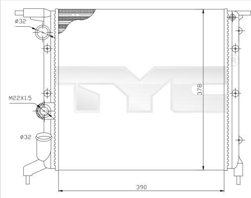 TYC 728-0032 - Radiators, Motora dzesēšanas sistēma ps1.lv