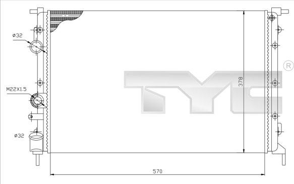 TYC 728-0027 - Radiators, Motora dzesēšanas sistēma ps1.lv
