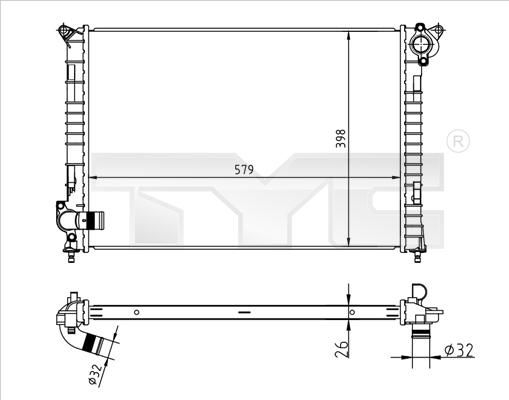 TYC 722-0001 - Radiators, Motora dzesēšanas sistēma ps1.lv