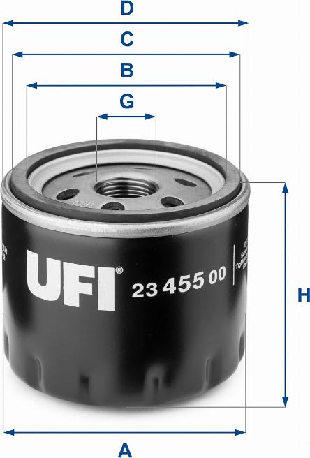 UFI 23.455.00 - Eļļas filtrs ps1.lv