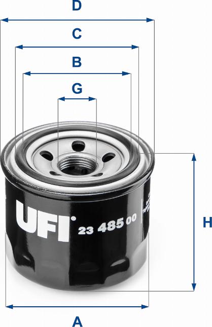 UFI 23.485.00 - Eļļas filtrs ps1.lv