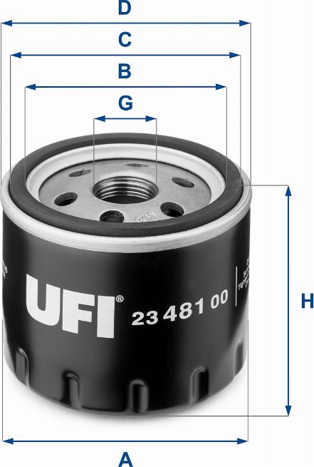 UFI 23.481.00 - Eļļas filtrs ps1.lv