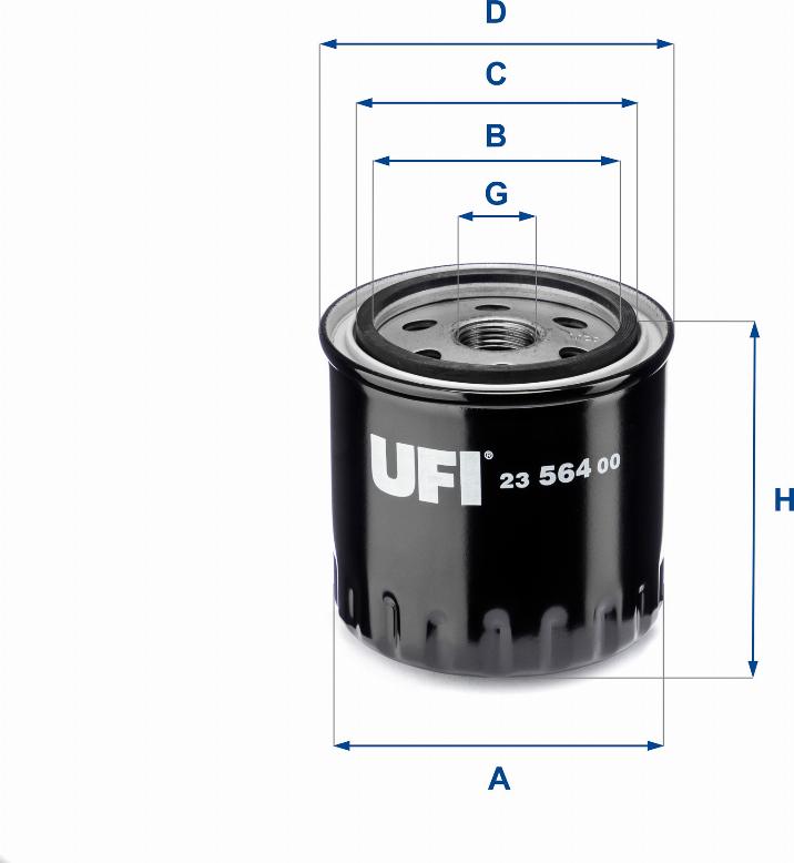 UFI 23.564.00 - Eļļas filtrs ps1.lv