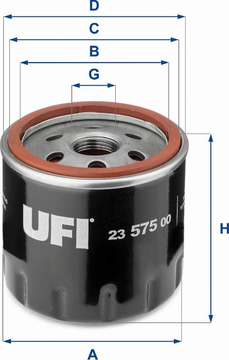 UFI 23.575.00 - Eļļas filtrs ps1.lv