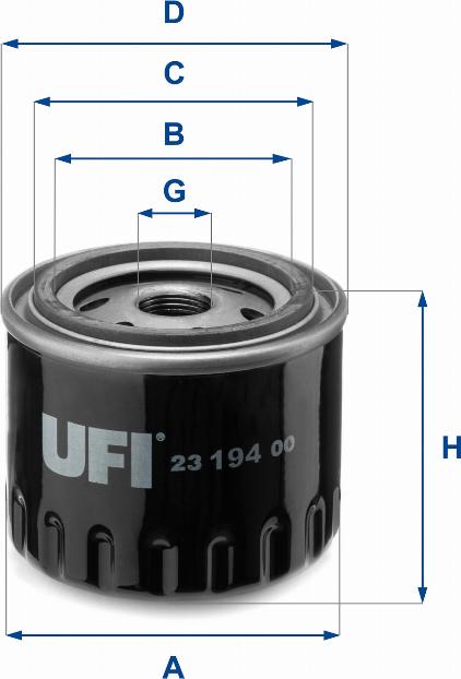 UFI 23.194.00 - Eļļas filtrs ps1.lv