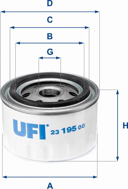 UFI 23.195.00 - Eļļas filtrs ps1.lv