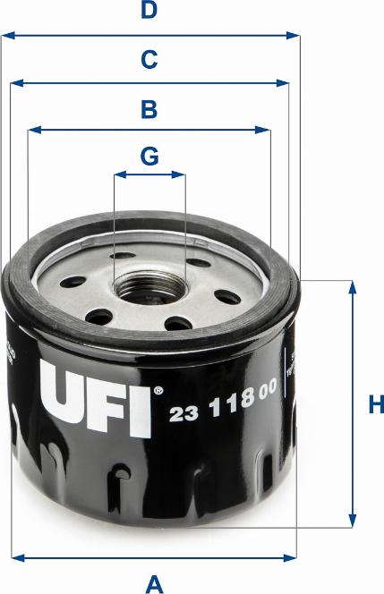 UFI 23.118.00 - Eļļas filtrs ps1.lv