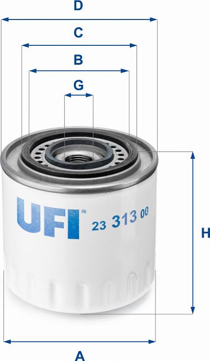 UFI 23.313.00 - Eļļas filtrs ps1.lv