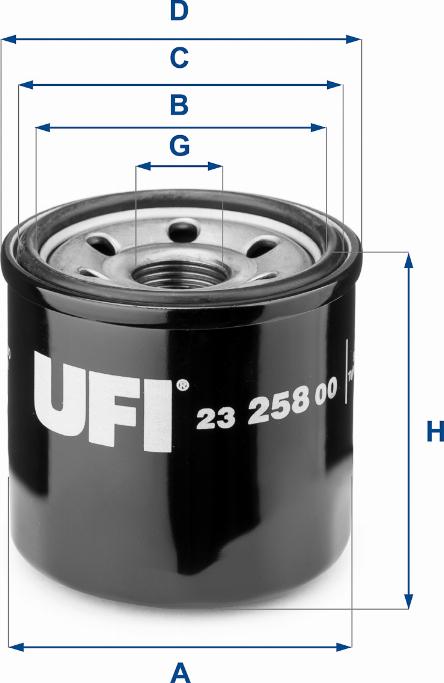 UFI 23.258.00 - Eļļas filtrs ps1.lv