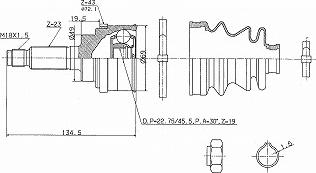 URW 21-07058 - Šarnīru komplekts, Piedziņas vārpsta ps1.lv