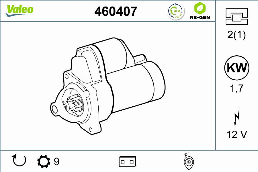 Valeo 460407 - Starteris ps1.lv