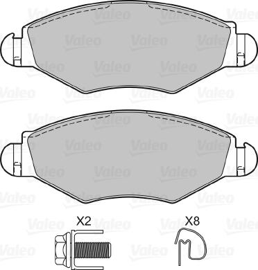 Valeo 598461 - Bremžu uzliku kompl., Disku bremzes ps1.lv