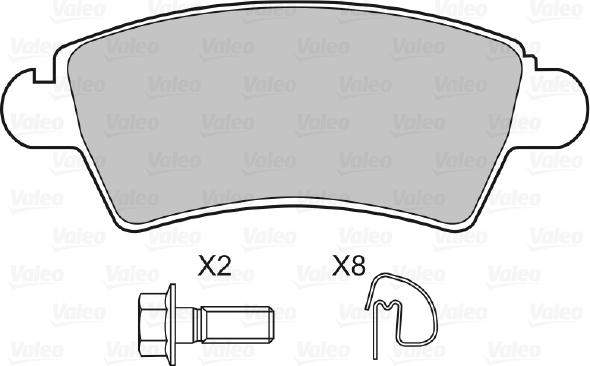 Valeo 598462 - Bremžu uzliku kompl., Disku bremzes ps1.lv