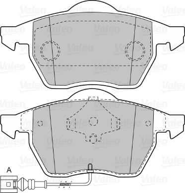 Valeo 598486 - Bremžu uzliku kompl., Disku bremzes ps1.lv