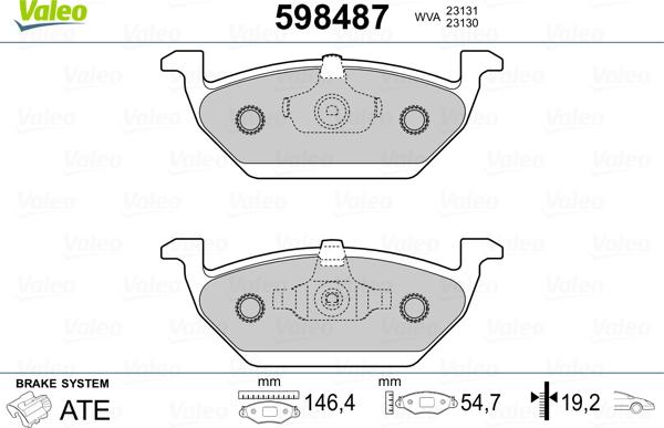 Valeo 598487 - Bremžu uzliku kompl., Disku bremzes ps1.lv